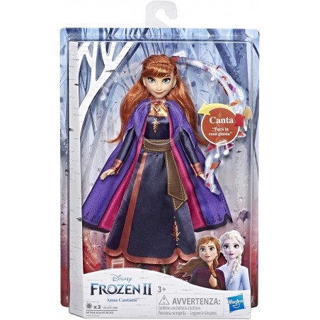 DISNEY FROZEN II ANNA CANTANTE BAMBOLA ELETTRONICA CON ABITO VIOLA HASBRO