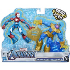 MARVEL AVENGERS IRON PATRIOT VS THANOS BEND AND FLEX HASBRO