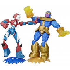 MARVEL AVENGERS IRON PATRIOT VS THANOS BEND AND FLEX HASBRO