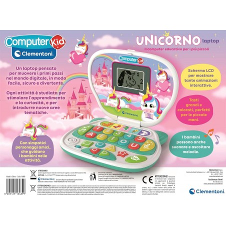 COMPUTER KID FANTASY UNICORNO LAPTOP CLEMENTONI 16489