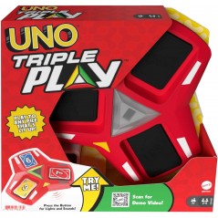 UNO TRIPLE PLAY GIOCO DI CARTE CON PORTA CARTE LUCI E SUONI E 112 CARTE 