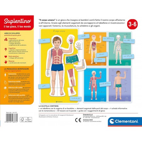 SAPIENTINO IL CORPO UMANO MONTESSORI   CLEMENTONI 16373