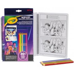 CRAYOLA K POP DEMON HUNTERS ALBUM ATTIVITA DISEGNA E COLORA